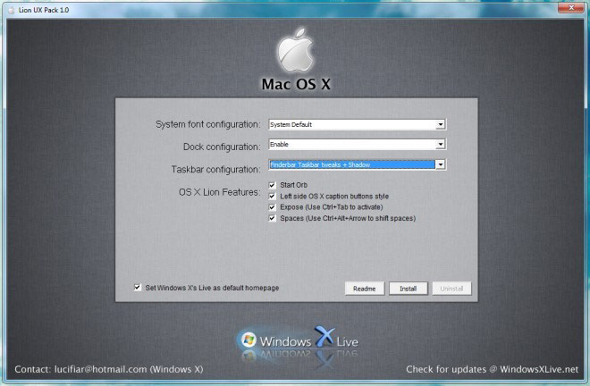 mac osx transformation pack for windows 10